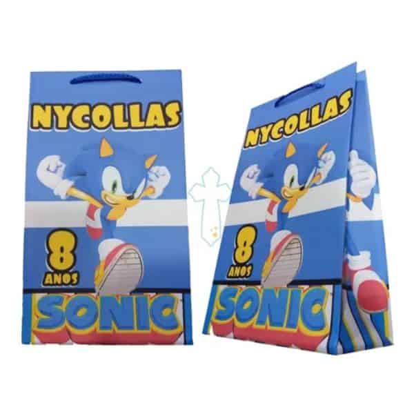 40 Sacolinhas Personalizada Sonic Aniversário