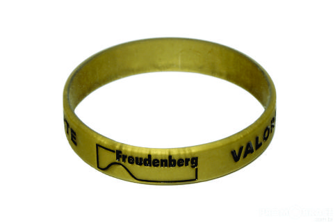Pulseira de silicone dourada personalizada