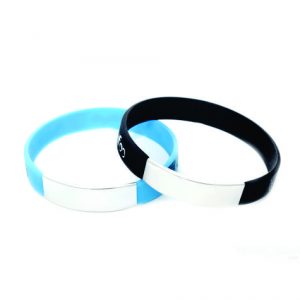 Pulseira de silicone com espaço para escrever