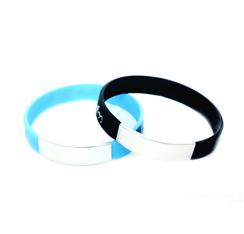 Pulseira de silicone com espaço para escrever