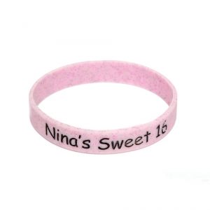 Pulseira de silicone com glitter