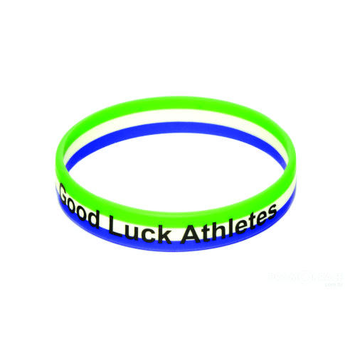 Pulseira de silicone larga com listras