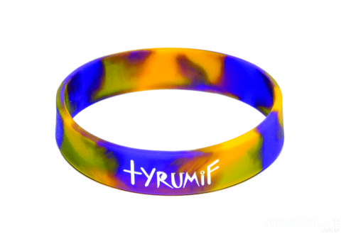 Pulseira de silicone larga mesclada