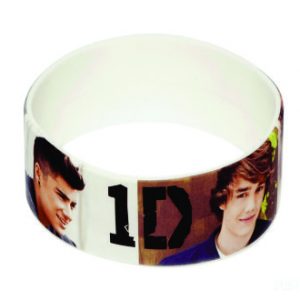 Pulseira de silicone larga com impressão digital colorida