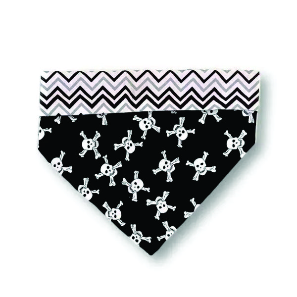 Bandana Dupla Face Caveira Preto e Branco