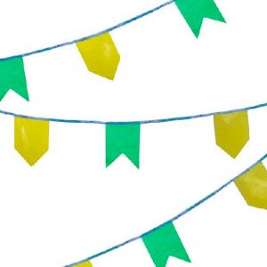 Bandeirinha Festa Junina Plástico, Verde E Amarelo 100 Mts