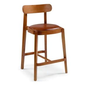 Banqueta Hirue Assento Anatômico Encosto Ergonômico Estrutura Madeira