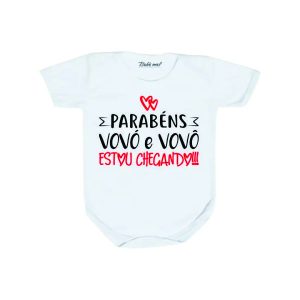 Body Baby Branco Personalizado Vovó e Vovô Estou Chegando