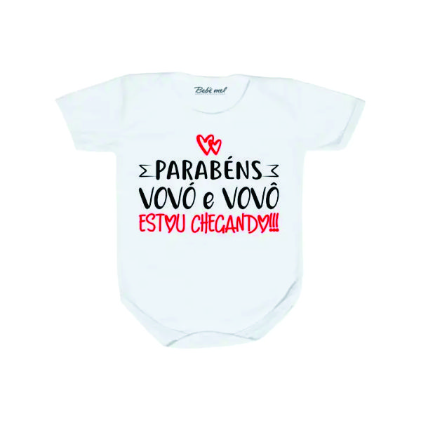 Body Baby Branco Personalizado Vovó e Vovô Estou Chegando