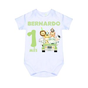 Body Bebe Personalizado Mesversario Safari