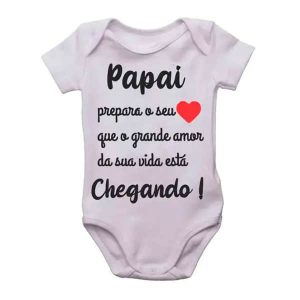 Body Bebê Personalizado Papai Estou Chegando