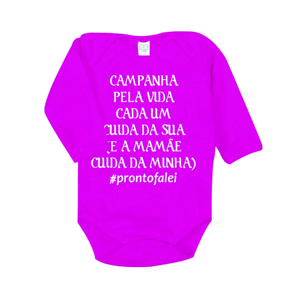 Body Bebê Personalizado com a sua Estampa Manga Longa
