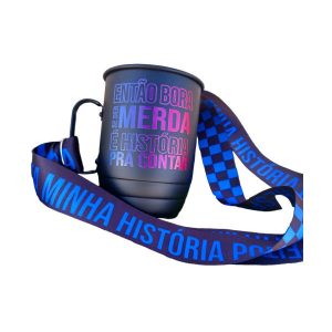Caneca de alumínio personalizada com tirante