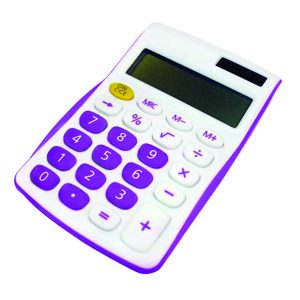 Calculadora Personalizada Branca e Roxa