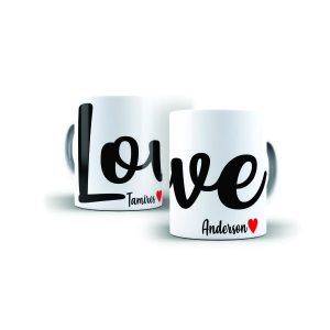 Caneca com nome casal personalizado