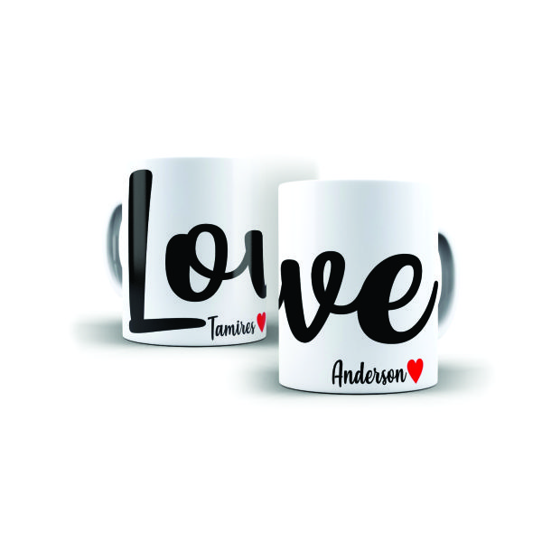 Caneca com nome casal personalizado