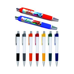 Caneta colorida de plástico personalizada