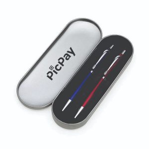 Caneta metal personalizada com estojo