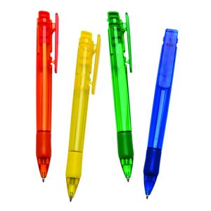 Caneta plástica colorida personalizada