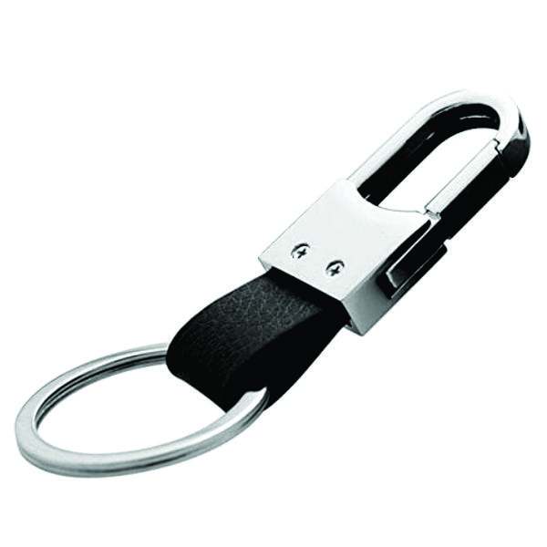 Chaveiro de couro com detalhe em metal