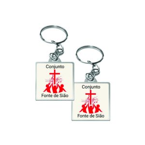 Chaveiro quadrado resinado personalizado