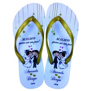 Chinelo personalizado casamento
