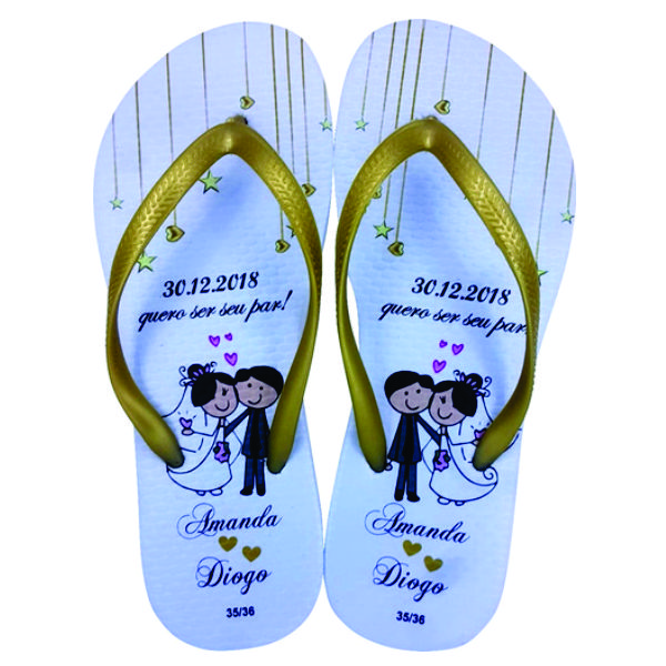 Chinelo personalizado casamento