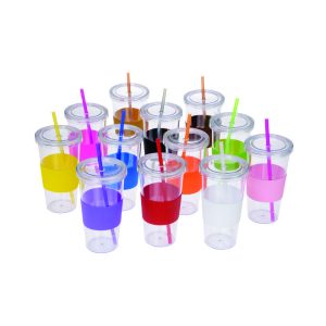Copo Transparente com Canudo Personalizado
