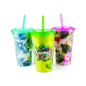 Copo acrílico com tampa personalizado