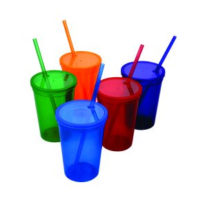 Copo com Canudo Personalizado Colorido