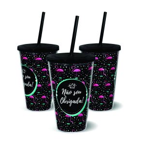 Copo de Acrílico Personalizado Canudo