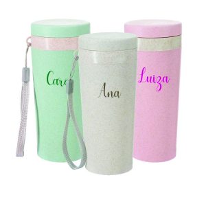 Copo térmico fibra bambu personalizado