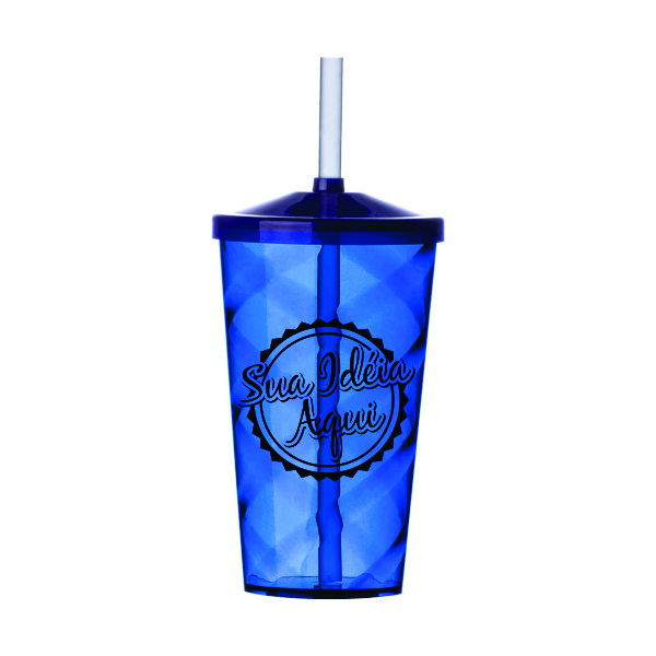 Copos Personalizados Tampa e Canudo