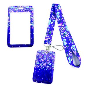 Cordão Para Crachá Roxo Florido