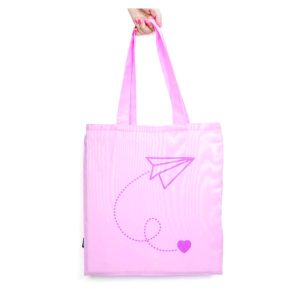 Ecobag em PVC Cristal Grande Alças Rosas