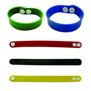 Pulseira de silicone com fecho de pressão ajustável