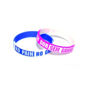 Pulseira de silicone bi-color customizada