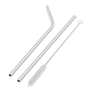 Kit canudo de metal com escovinha