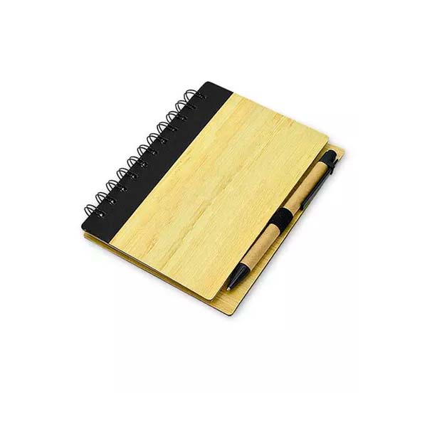 Caderno Ecológico Com Capa de Bambu Personalizado