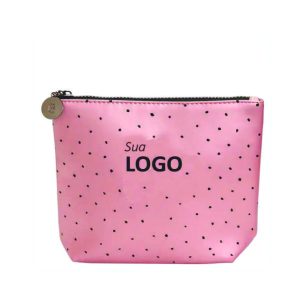 Necessaire Personalizada Rosa Com Bolinhas