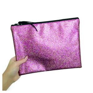 Necessaire Rosa Com Glitter