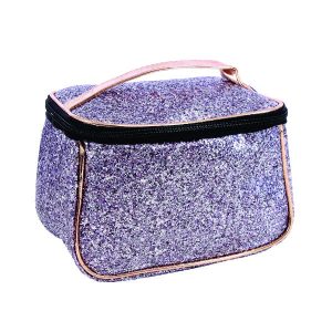 Necessaire Roxa Com Glitter Personalizada