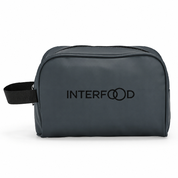 Necessaire Personalizada Cinza de Couro