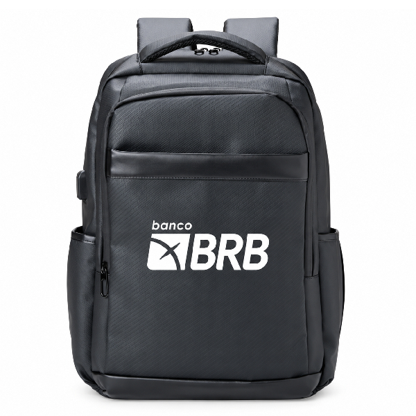 Mochila De Couro Personalizada Preta