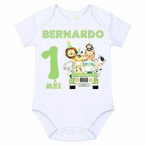 Body Bebe Personalizado Mesversario Safari