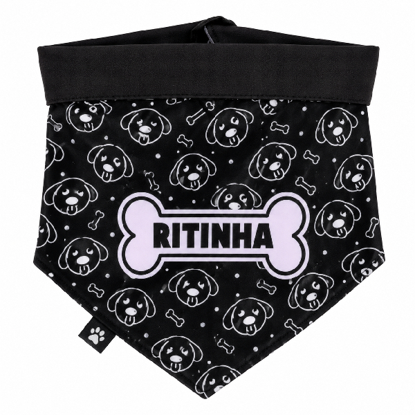 Bandana Com o Nome do Pet – Caveiras