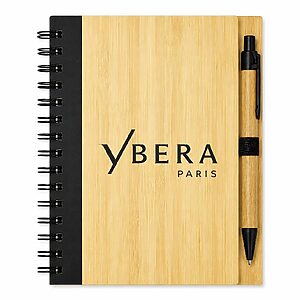 Caderno Ecológico Com Capa de Bambu Personalizado