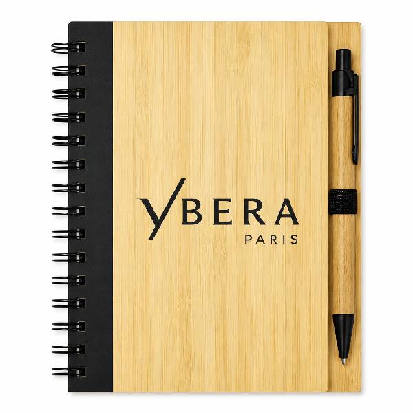 Caderno Ecológico Com Capa de Bambu Personalizado