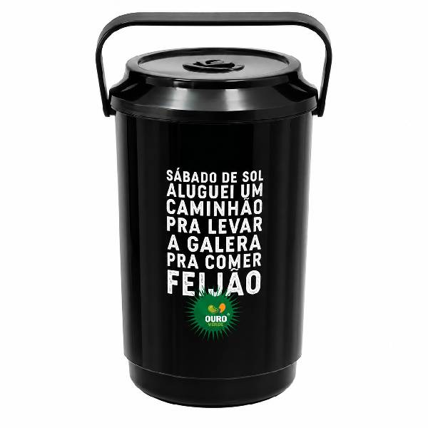 Cooler Térmico Estampa Preta 10 Litros com Alça