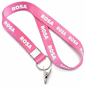 Cordão Para Crachá Personalizado Rosa